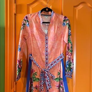 RAISHMA Floral Long-Sleeve Dress with Belt